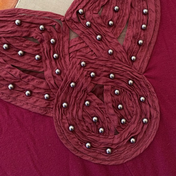 Harley Davidson Women’s Embellished Cabernet Lace Detail Shirt Size Large - Picture 5 of 7